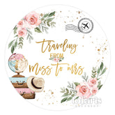 Runden Reisen Luft Flugzeug Thema Blumen Hochzeit Hintergrund